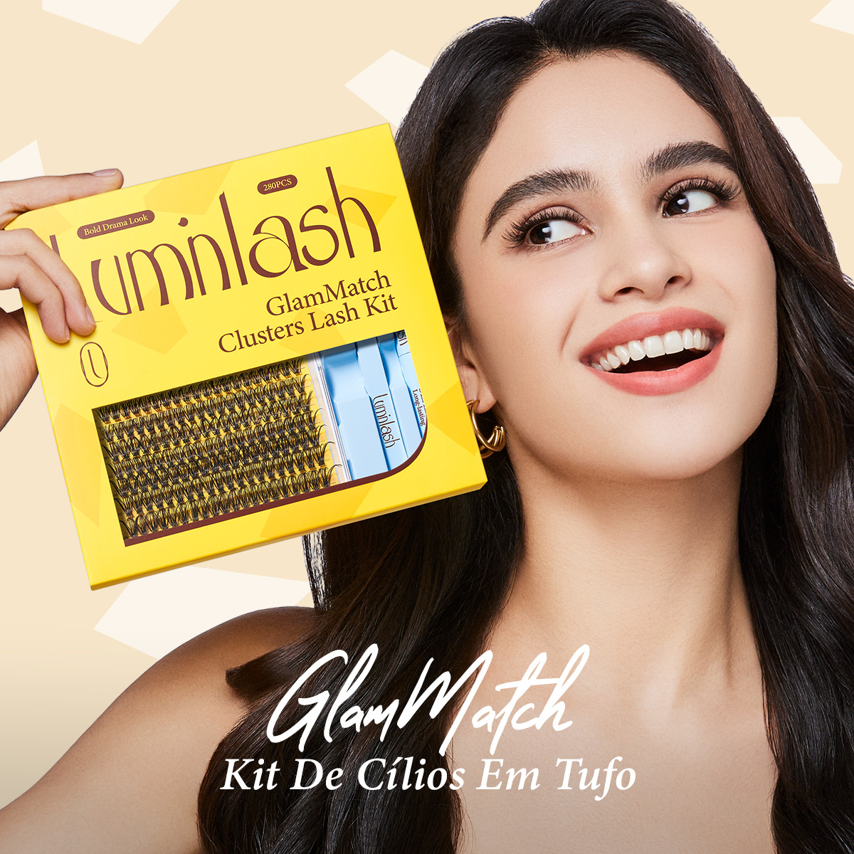 LUMINLASH 280-Piece Eyelash Cluster Kit 8-16mm | Bold Drama Look 30D+40D | DIY Extension with Glue & Sealant