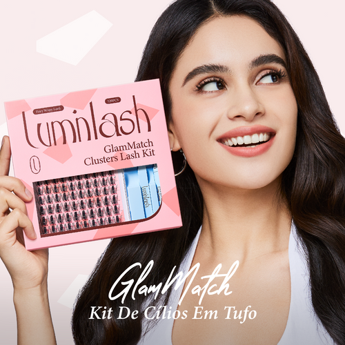 LUMINLASH 120-Piece Eyelash Cluster Kit 8-18mm | Fairy Wispy Look D | DIY Extension with Glue & Sealant