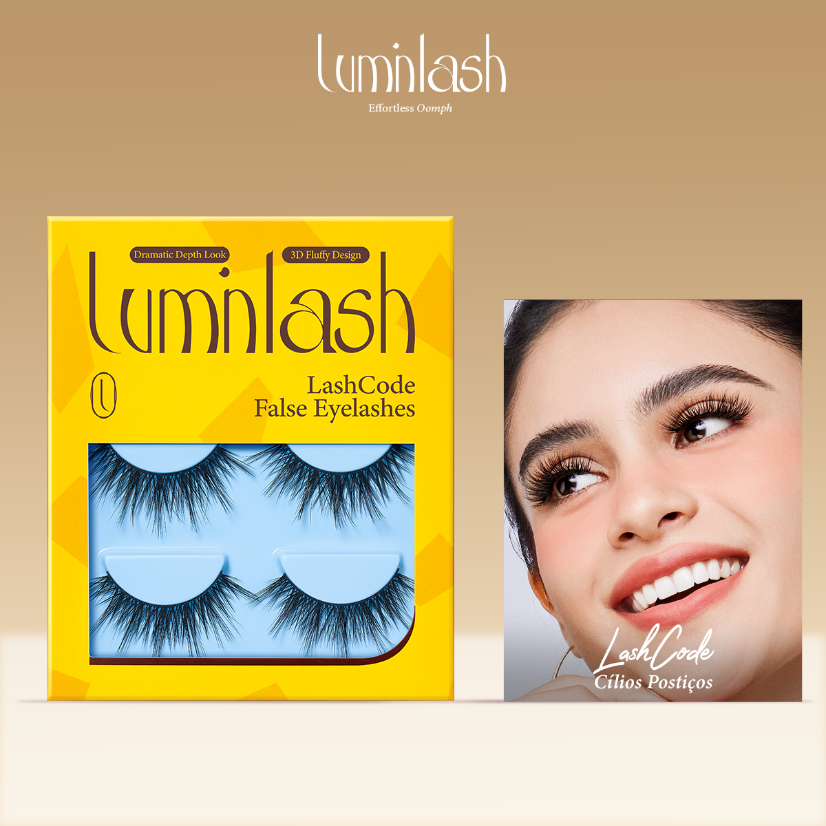 LUMINLASH False Eyelashes 3 Pairs – Dramatic Depth Look | 3D Fluffy Comfortable One-Piece for Beginners