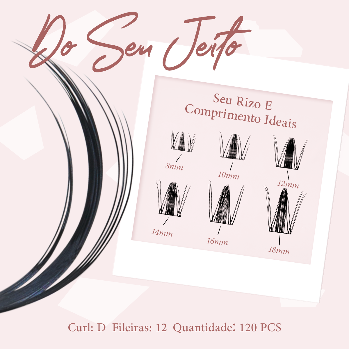 LUMINLASH 120-Piece Eyelash Cluster Kit 8-18mm | Fairy Wispy Look D | DIY Extension with Glue & Sealant