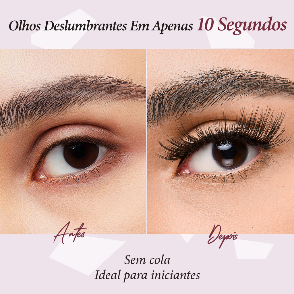 LUMINLASH Self-Adhesive False Eyelashes | Bold Glamour Look D | One-Piece Design | Reusable