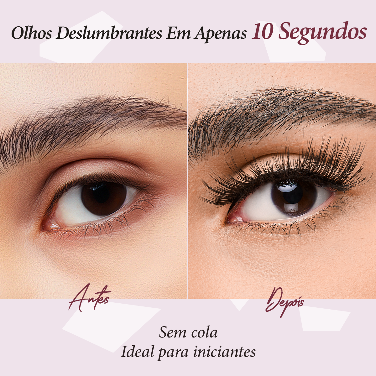 LUMINLASH Self-Adhesive False Eyelashes | Bold Glamour Look D | One-Piece Design | Reusable
