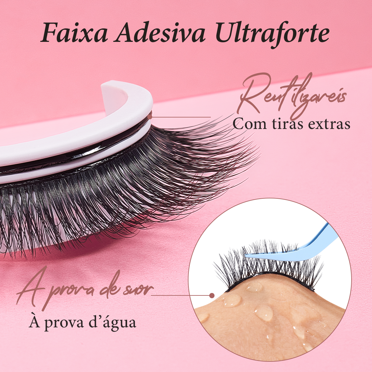 LUMINLASH Self-Adhesive False Eyelashes | 3D Defined Look | One-Piece Design | Reusable