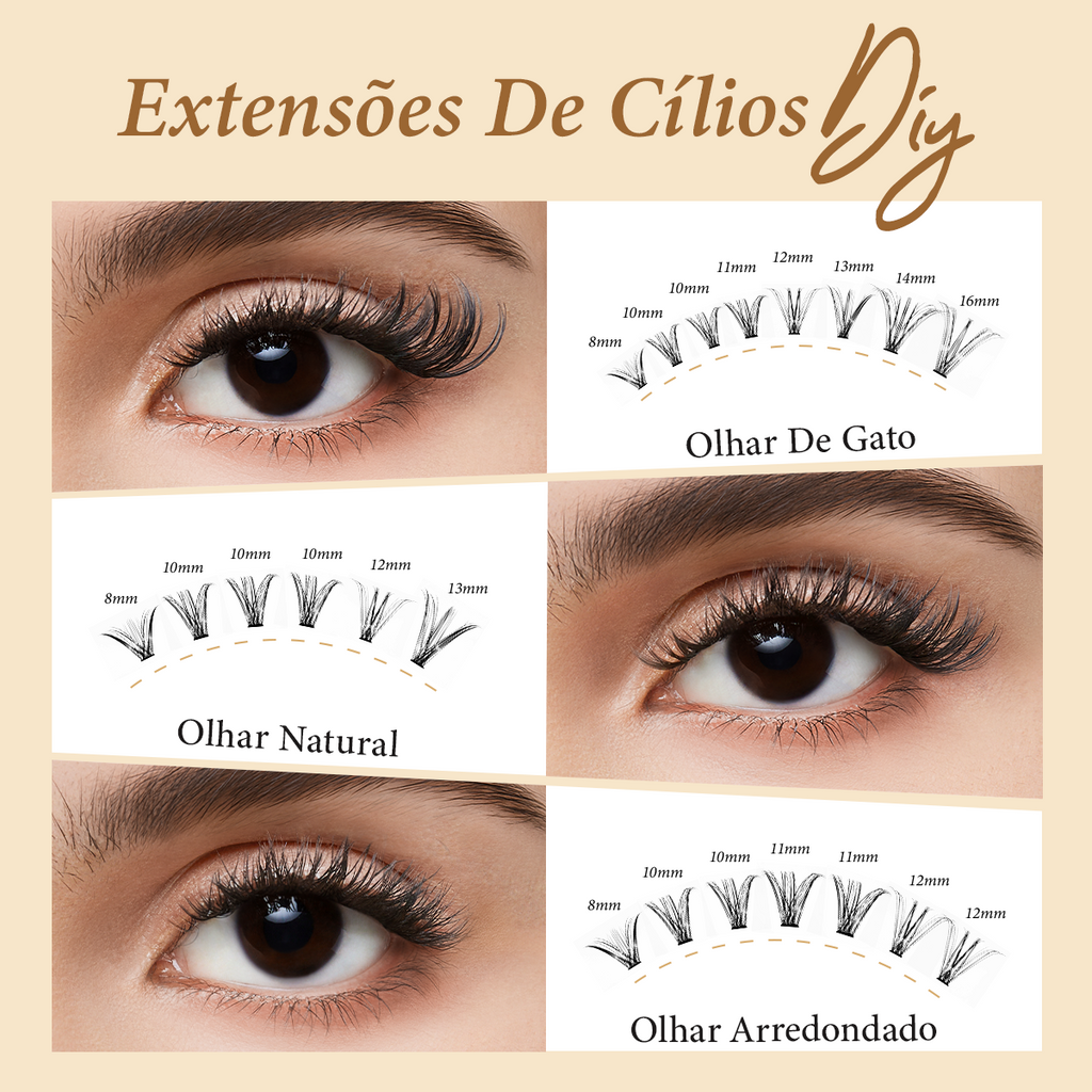 LUMINLASH 280-Piece Eyelash Cluster Kit 8-16mm | Bold Drama Look 30D+40D | DIY Extension with Glue & Sealant