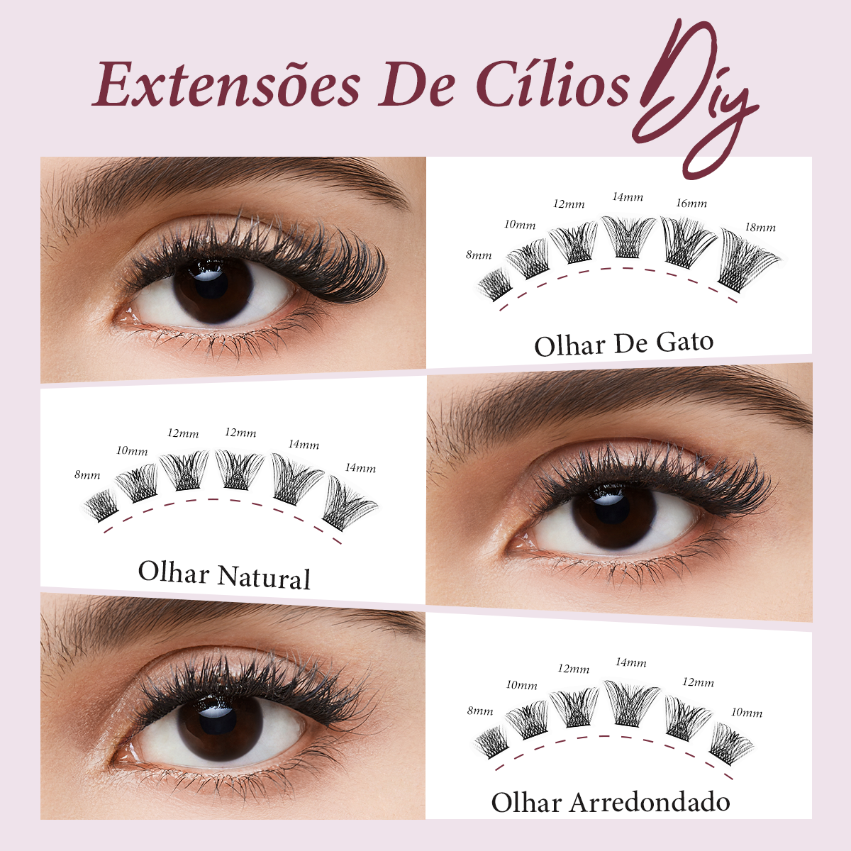 LUMINLASH Cluster Eyelash Kit 144PCS 8–18mm | Daily Natural Look D | DIY Extension with Glue & Sealant