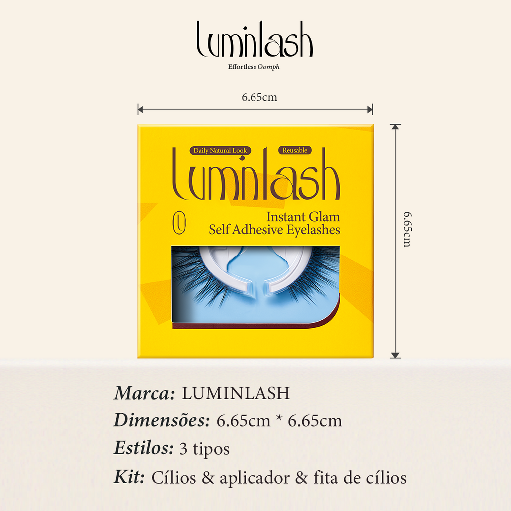 LUMINLASH Self-Adhesive False Eyelashes | Daily Natural Look | One-Piece Design | Reusable