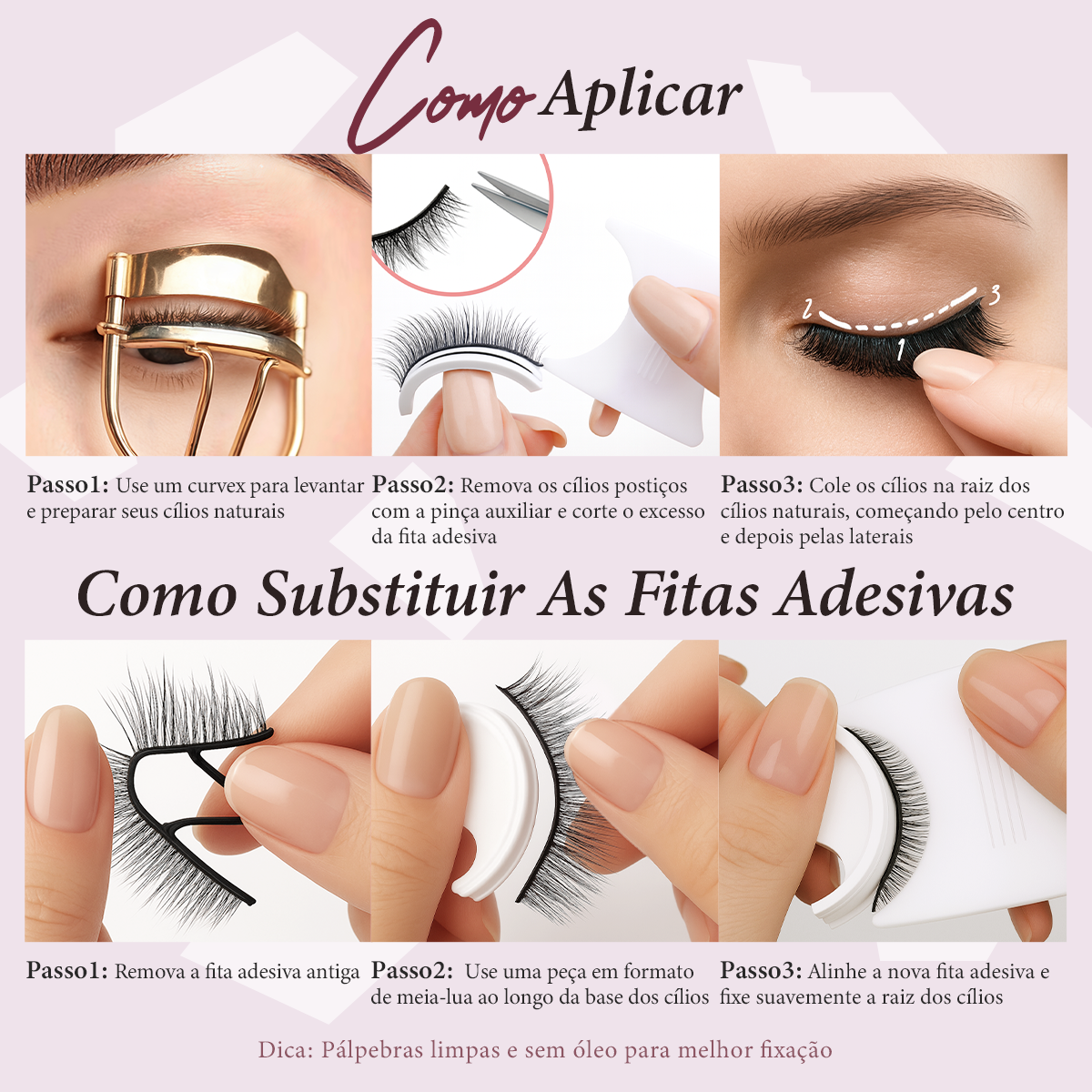 LUMINLASH Self-Adhesive False Eyelashes | Bold Glamour Look D | One-Piece Design | Reusable